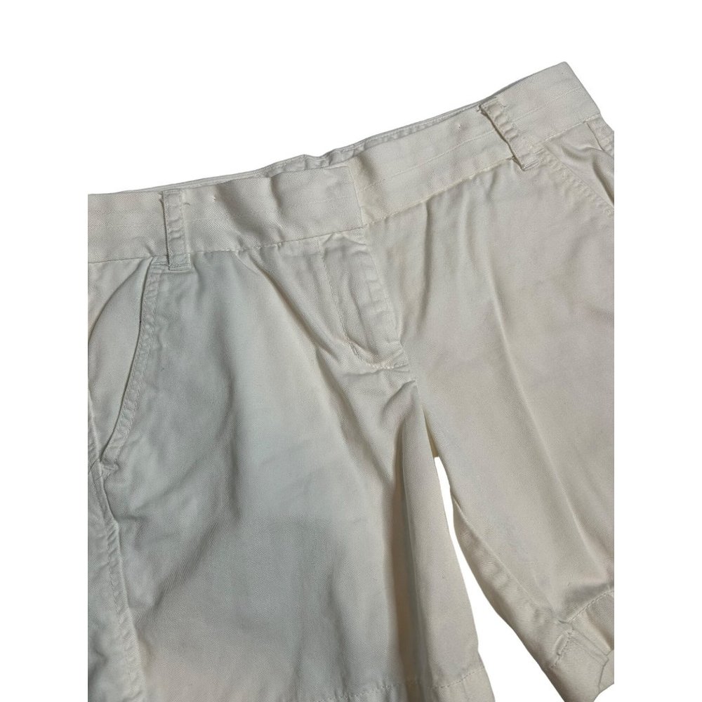 J Crew Womens Size 6 Chino‎ Preppy Broken In White Cotton Shorts Pockets